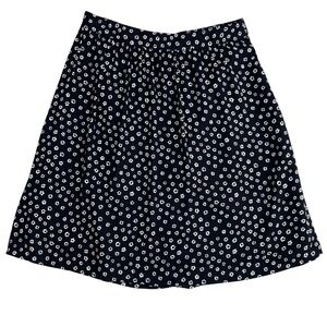 Vintage J. by J. Crew Navy Floral Print A-Line Skirt Size 4 Jennifer Aniston